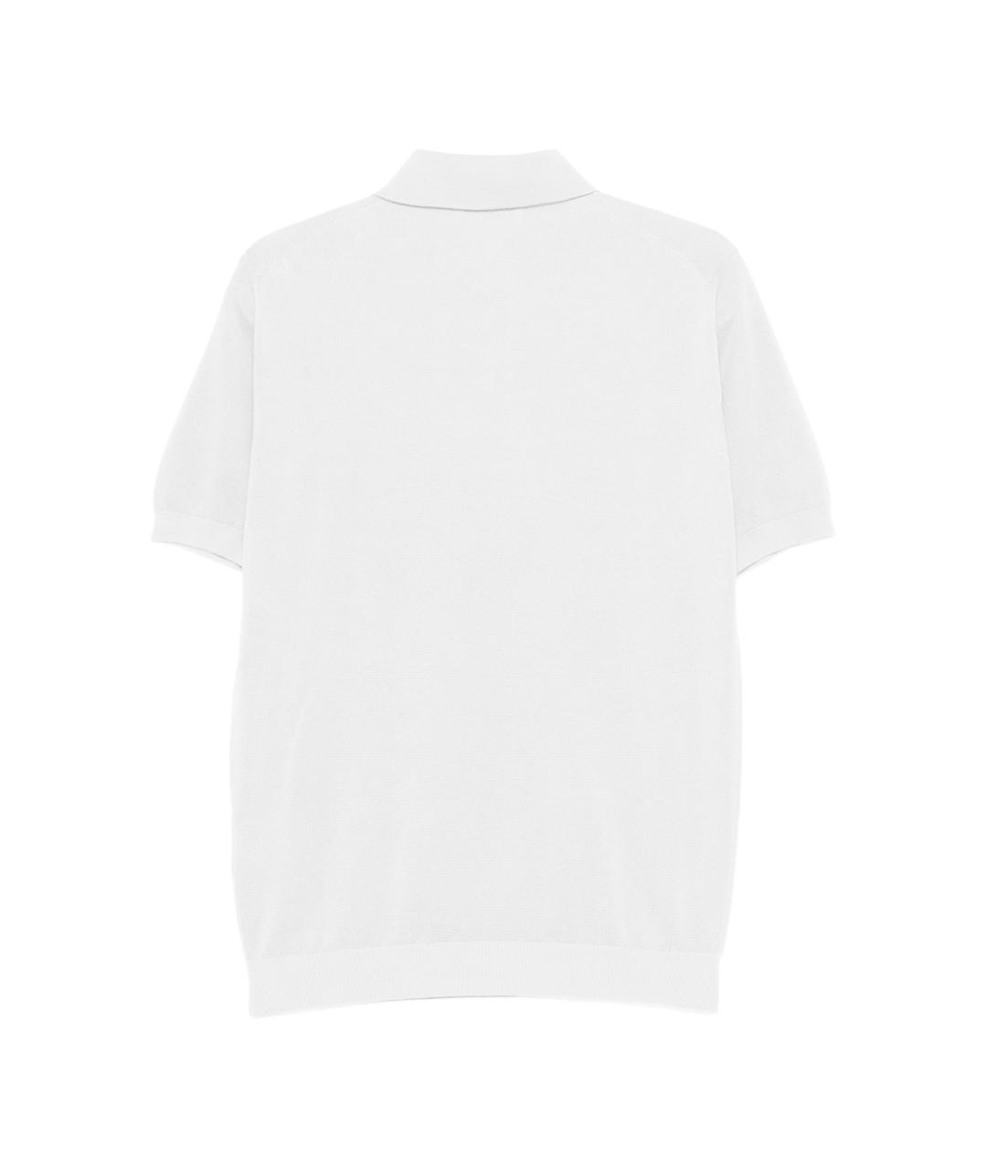 LARDINI Белое хлопковое поло с коротким рукавом, фото 3