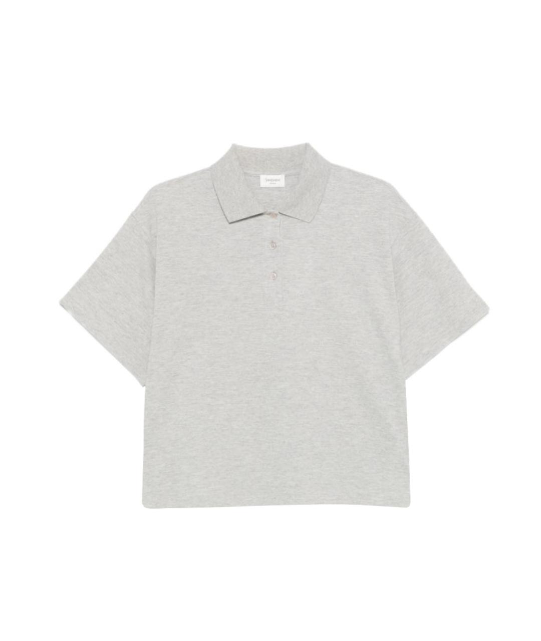 SAINT LAURENT Серая хлопковая футболка, фото 1