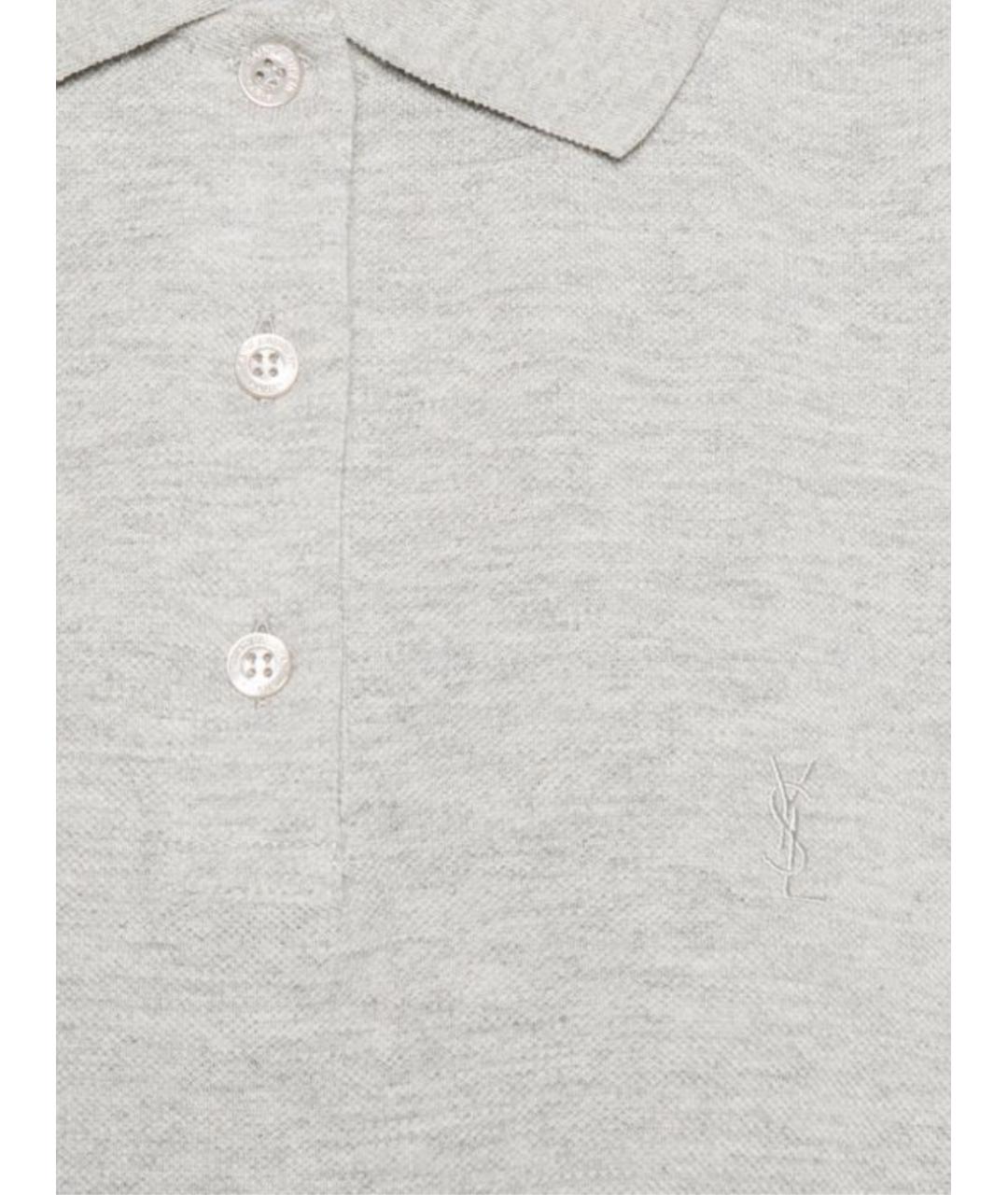 SAINT LAURENT Серая хлопковая футболка, фото 2