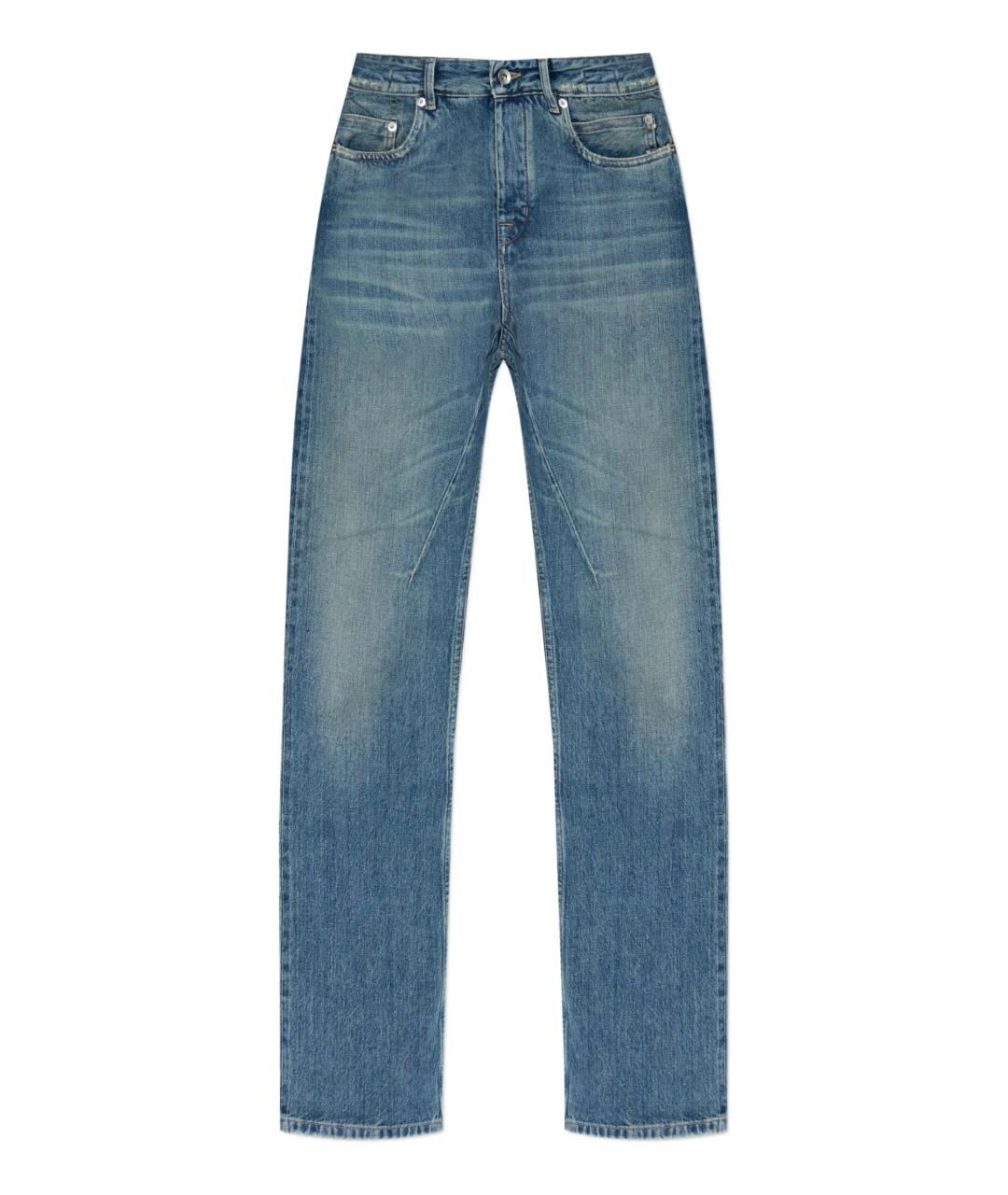 RICK OWENS DRKSHDW Голубые хлопковые прямые джинсы, фото 1