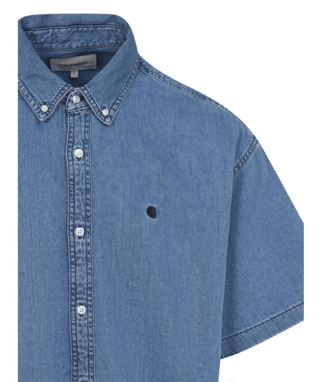 CARHARTT WIP Синяя хлопковая кэжуал рубашка, фото 2