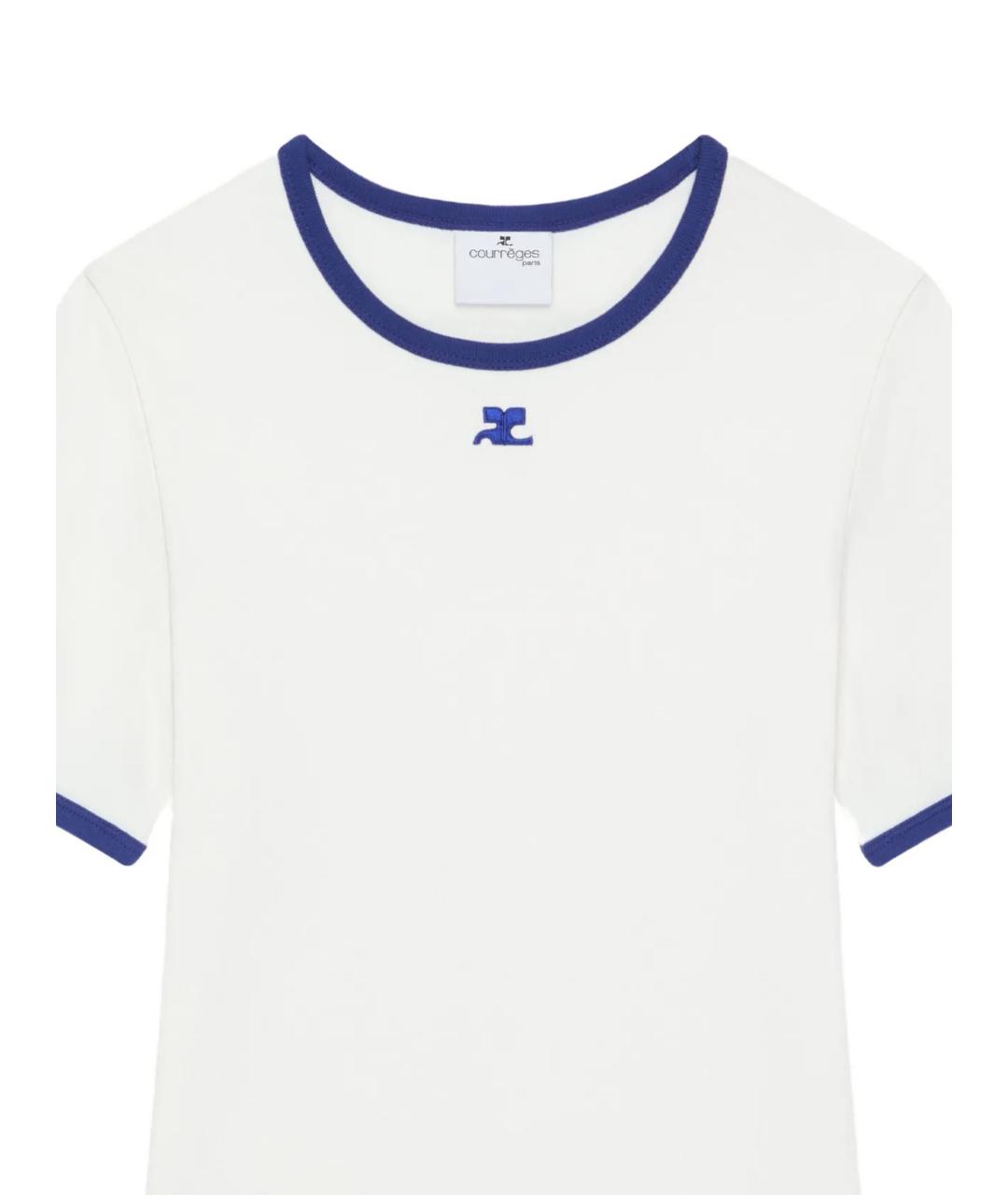 COURREGES Белая хлопковая футболка, фото 2