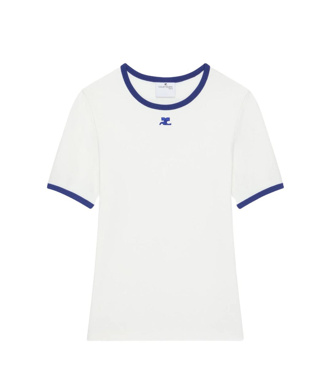 COURREGES Белая хлопковая футболка, фото 1