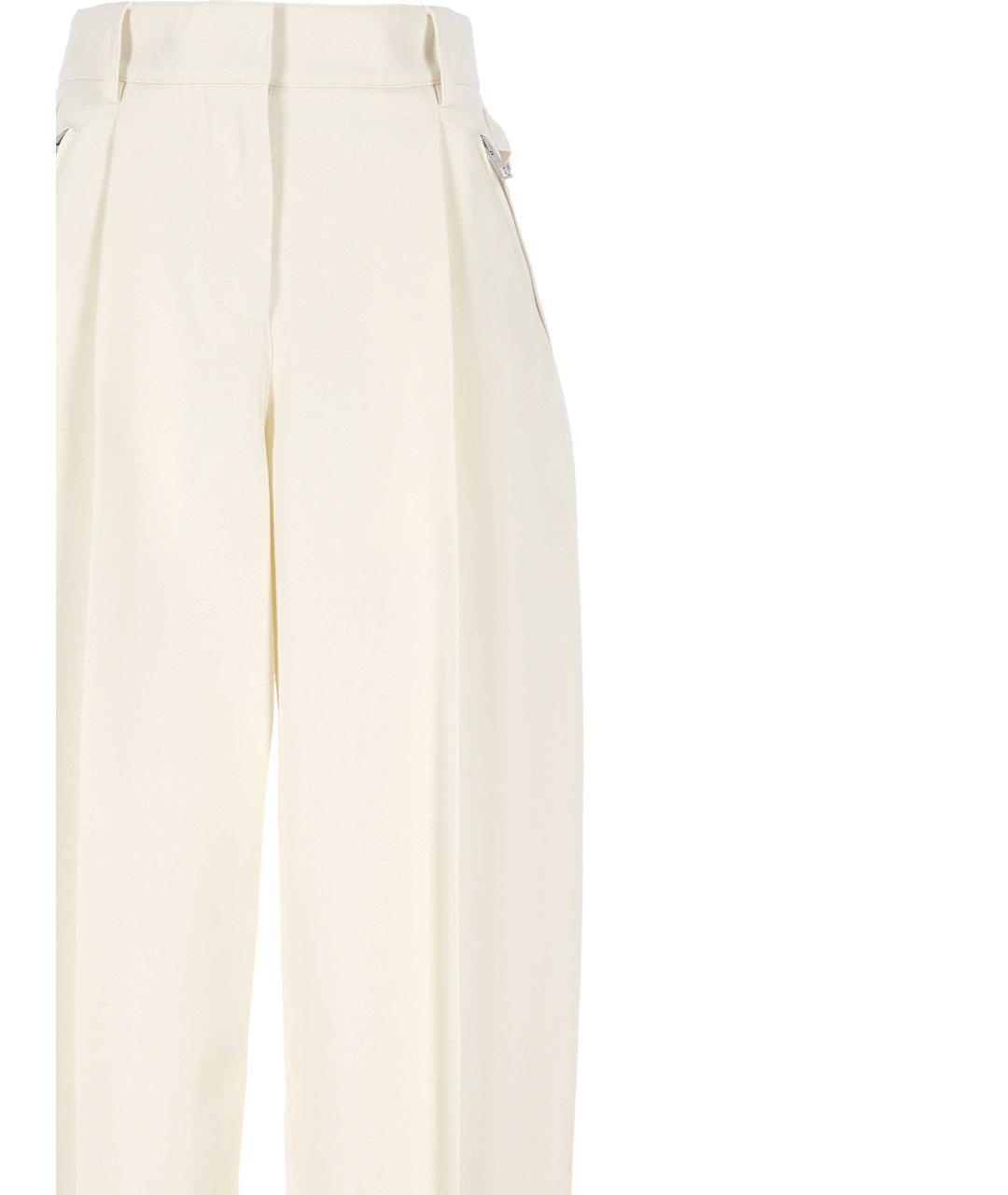 GIVENCHY Белые хлопковые прямые брюки, фото 2