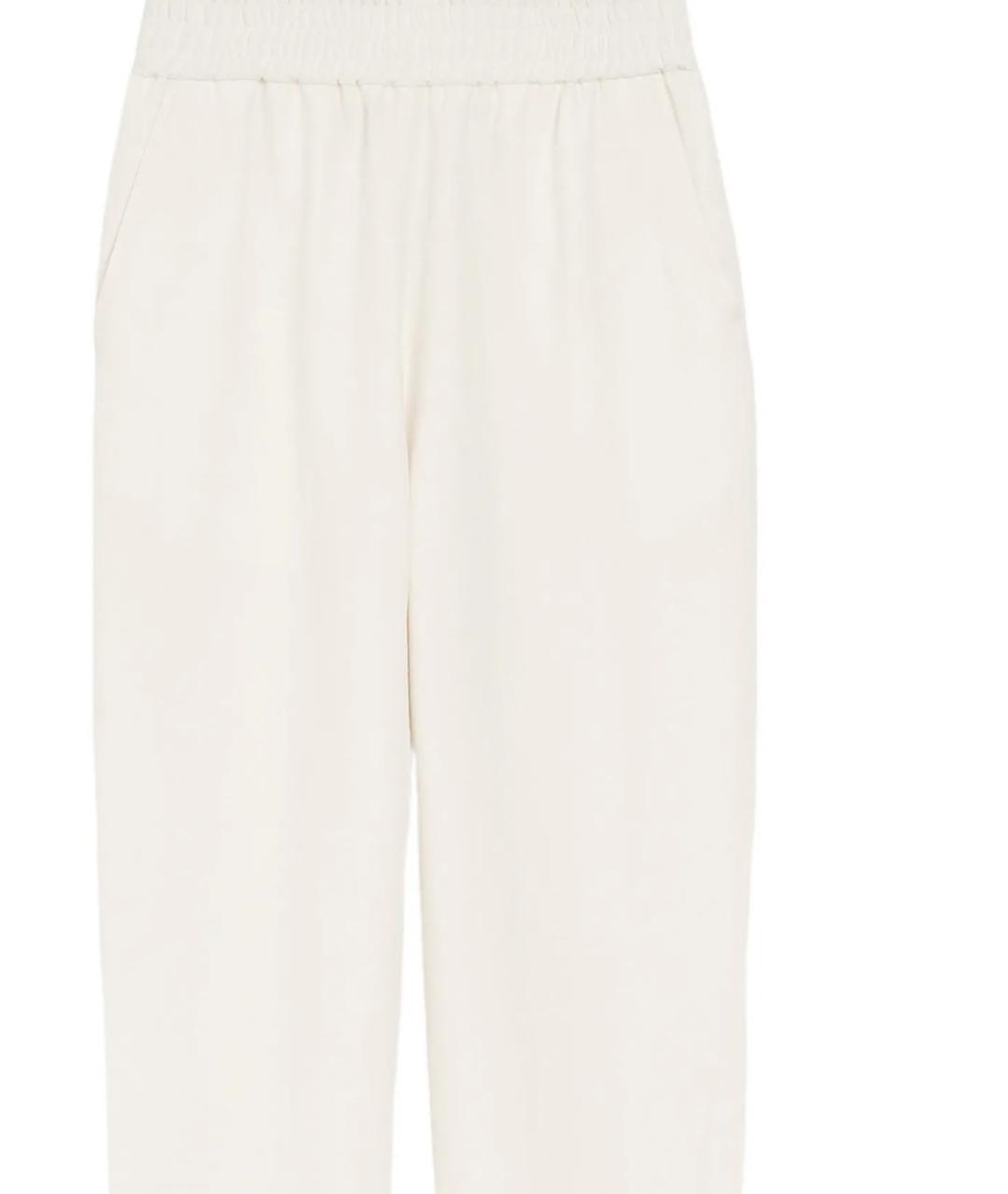 Ami Paris Белые вискозные прямые брюки, фото 2