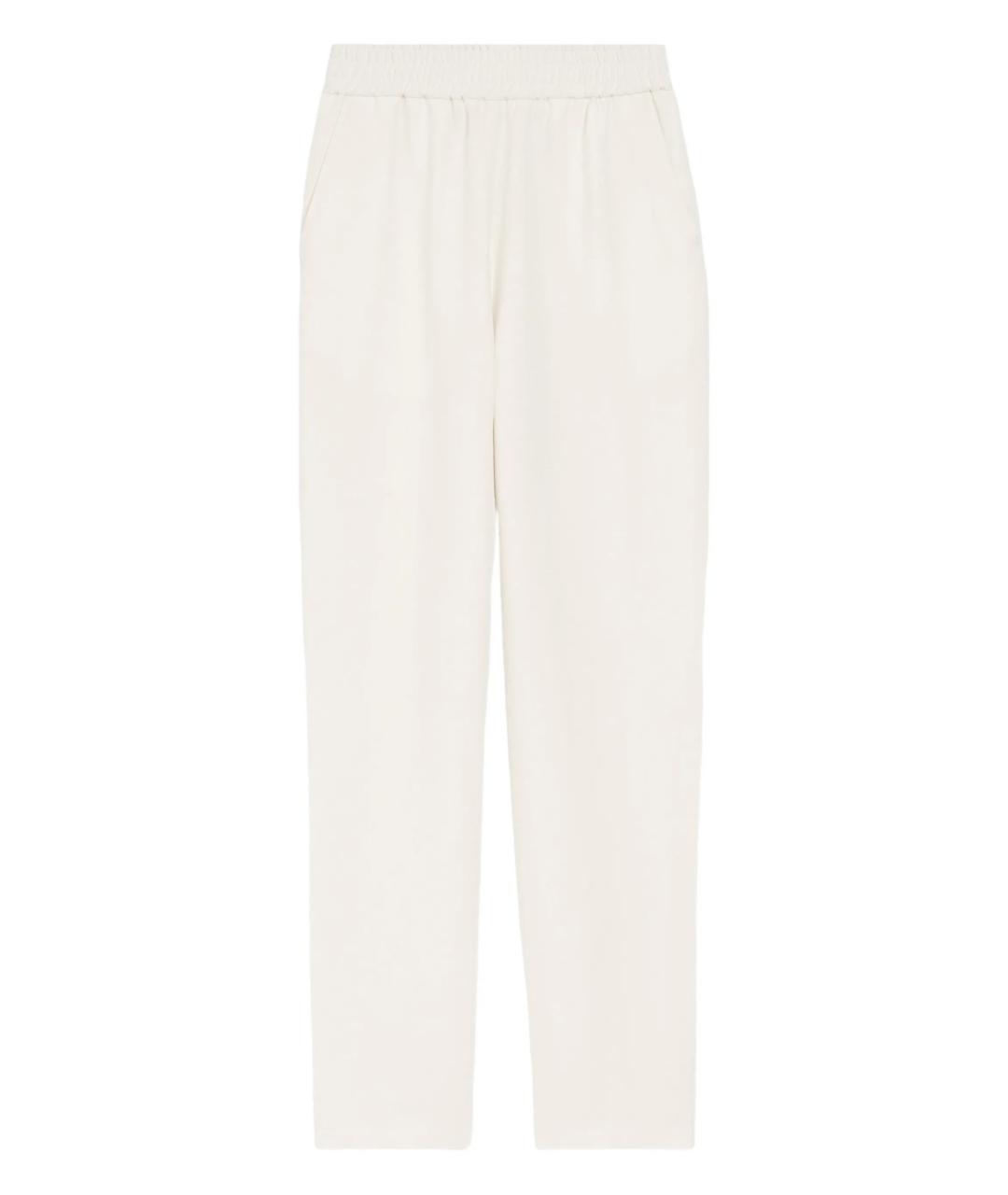 Ami Paris Белые вискозные прямые брюки, фото 1