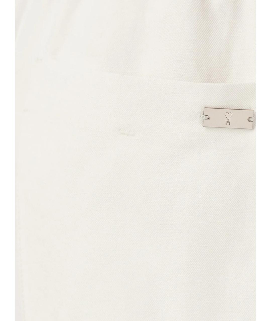 Ami Paris Белые вискозные прямые брюки, фото 3