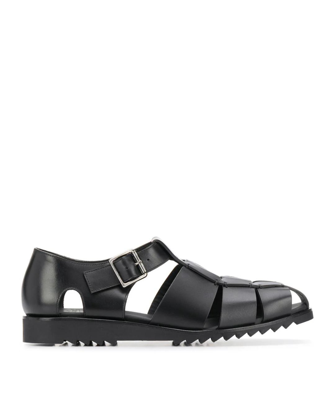 PARABOOT Черные кожаные сандалии, фото 1