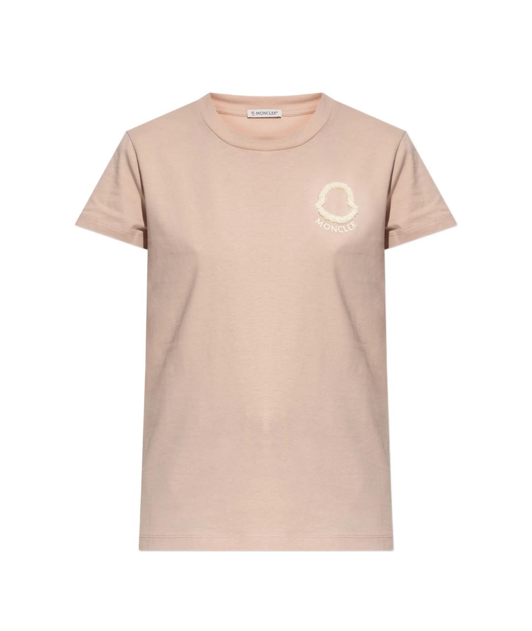 MONCLER Бежевая хлопковая футболка, фото 1