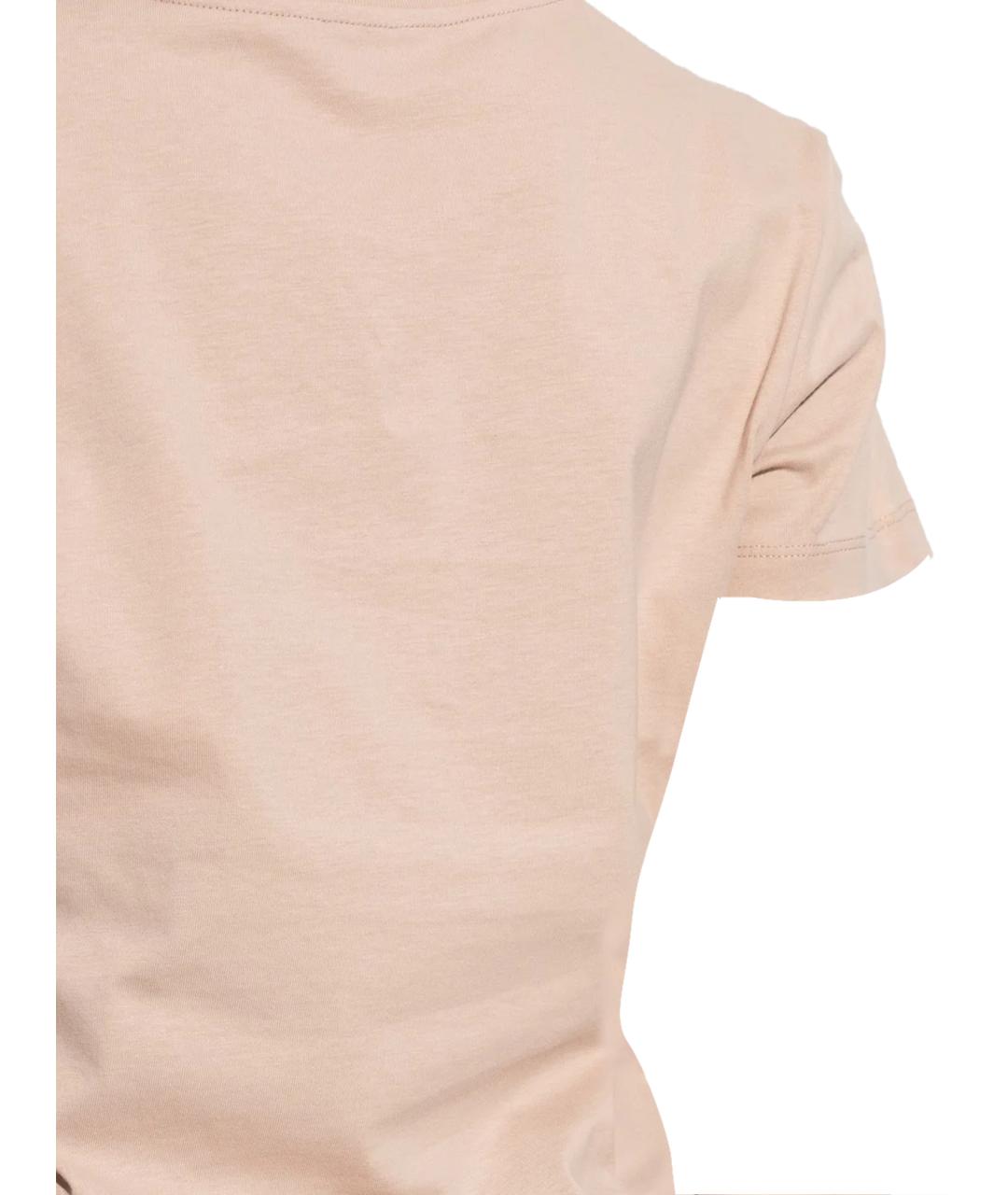 MONCLER Бежевая хлопковая футболка, фото 3