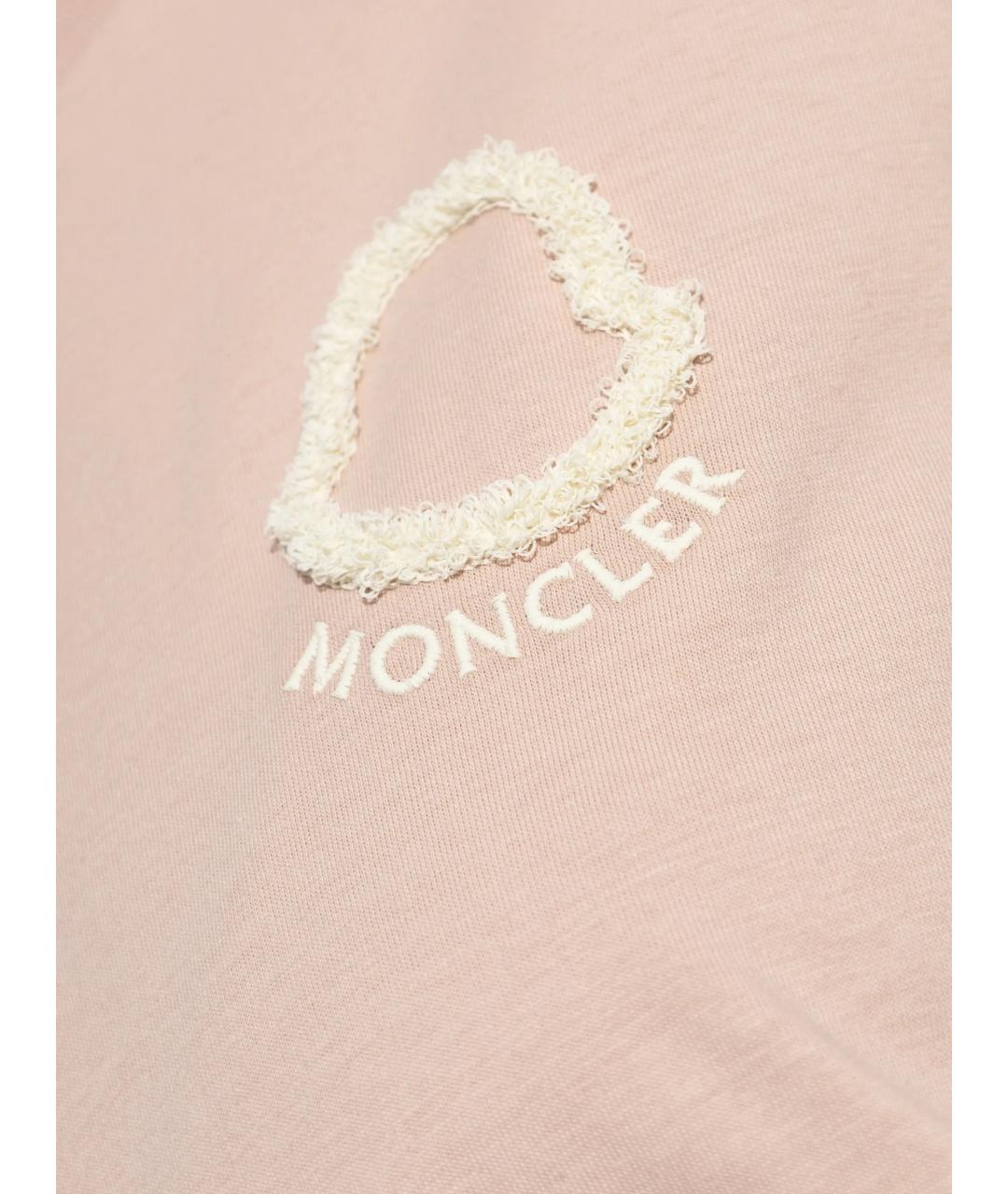 MONCLER Бежевая хлопковая футболка, фото 2