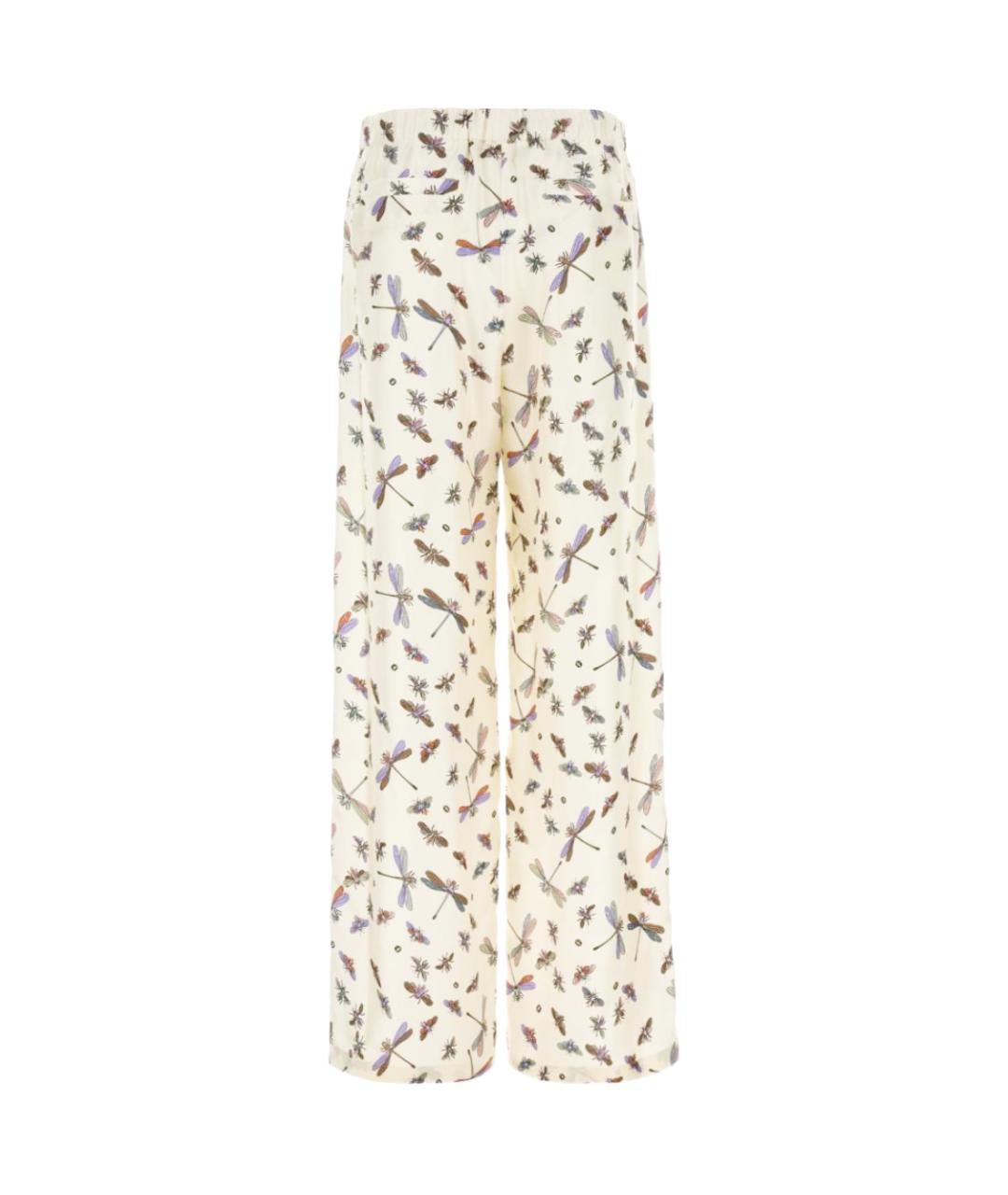 GUCCI Мульти шелковые прямые брюки, фото 3