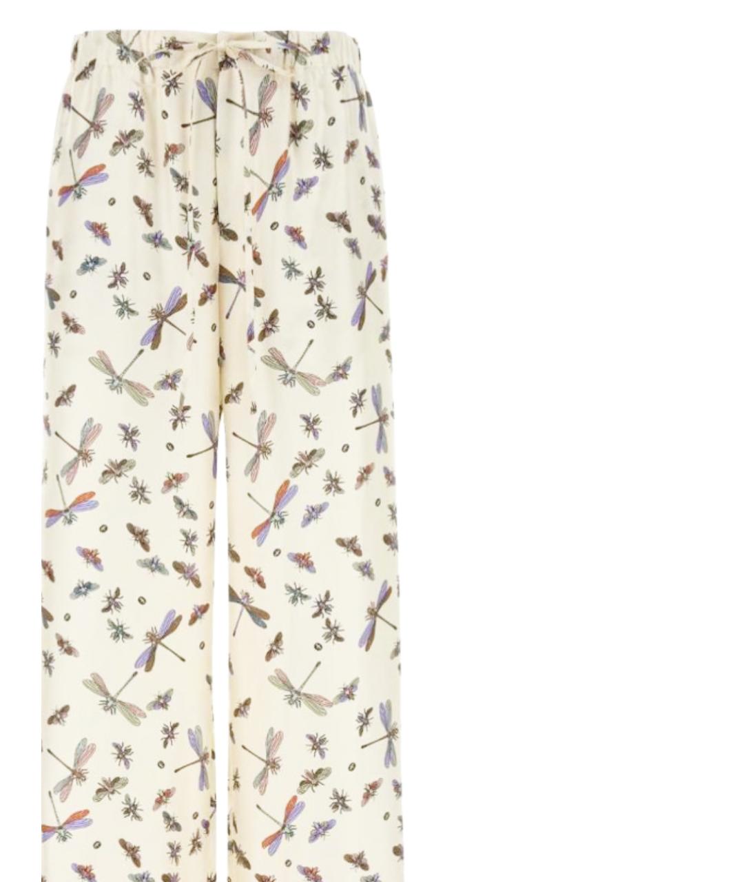 GUCCI Мульти шелковые прямые брюки, фото 2