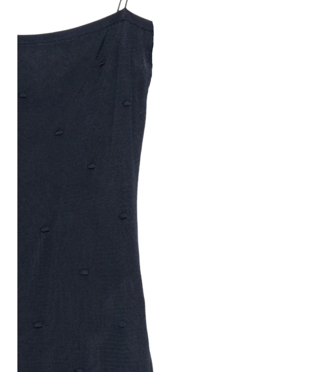 JACQUEMUS Темно-синяя вискозная майка, фото 2