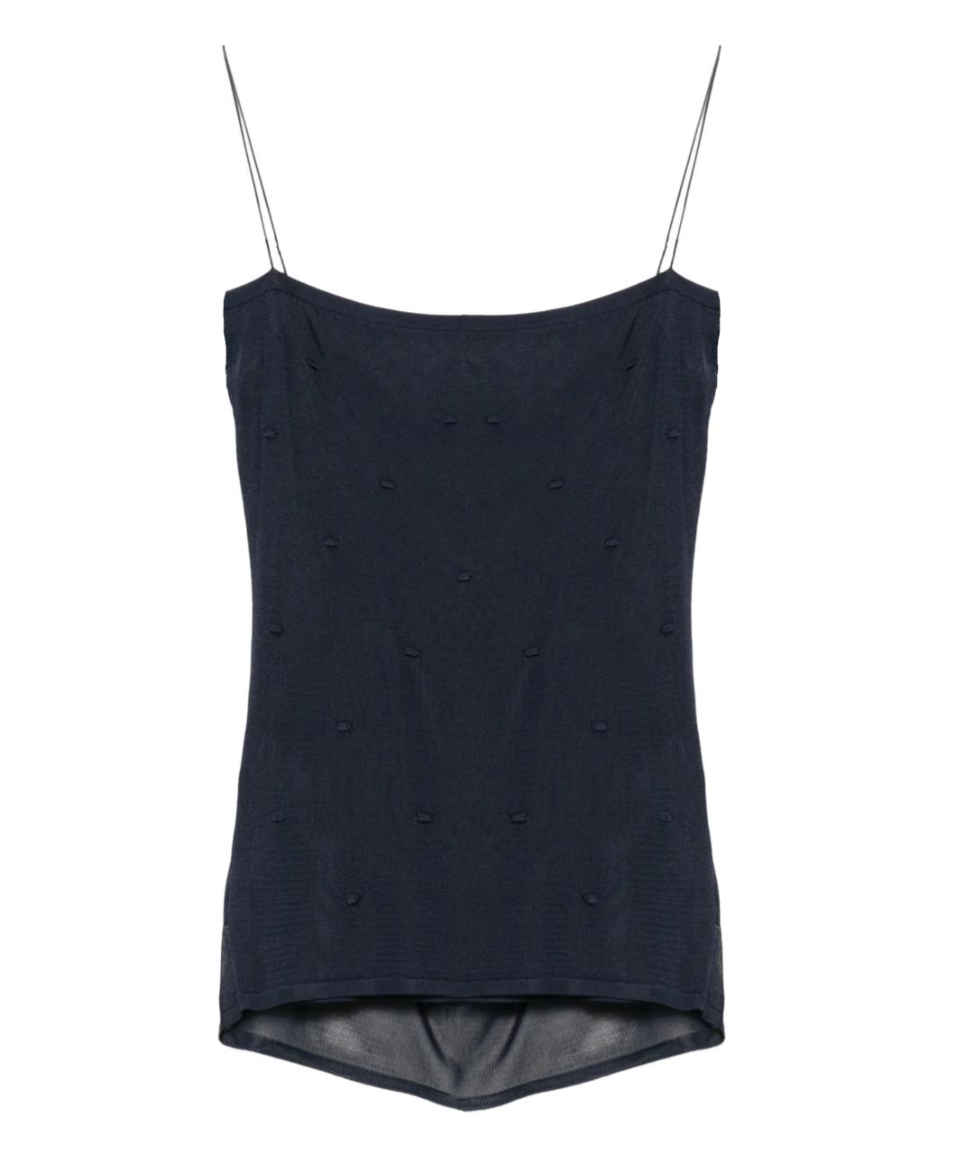 JACQUEMUS Темно-синяя вискозная майка, фото 1