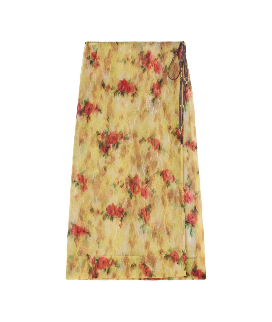 GANNI Мульти полиэстеровая юбка миди, фото 1
