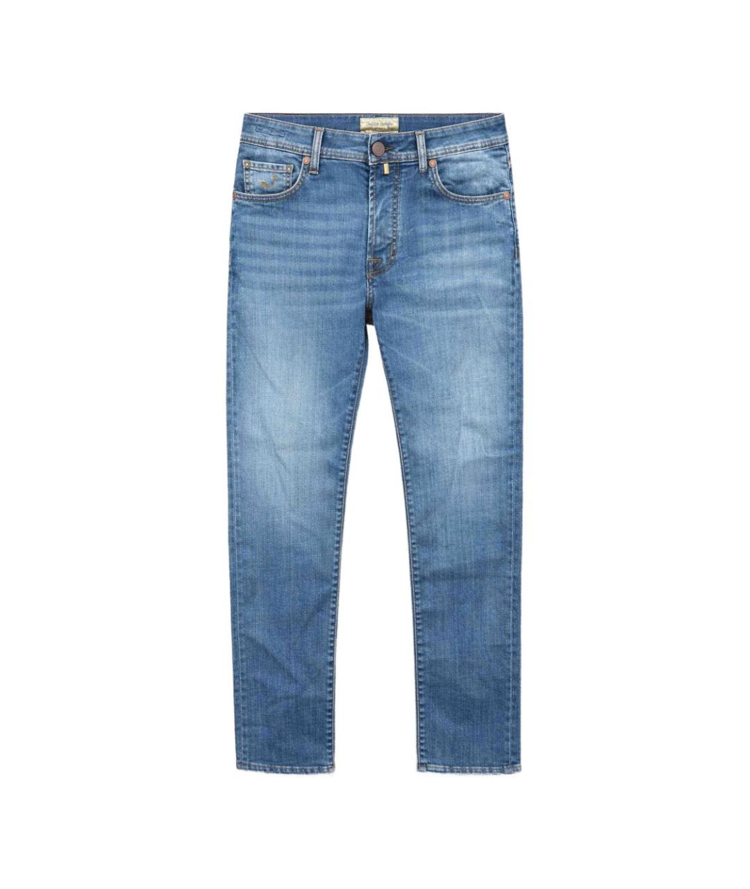 JACOB COHEN Синие хлопко-эластановые прямые джинсы, фото 1