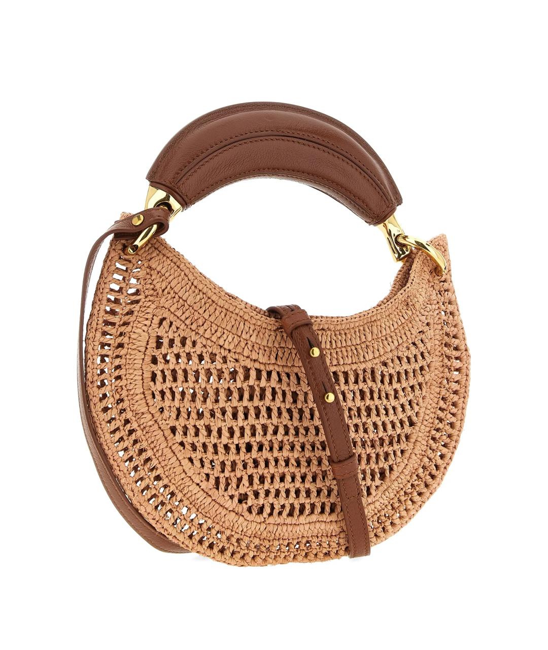 CHLOE Коричневая пелетеная сумка с короткими ручками, фото 2