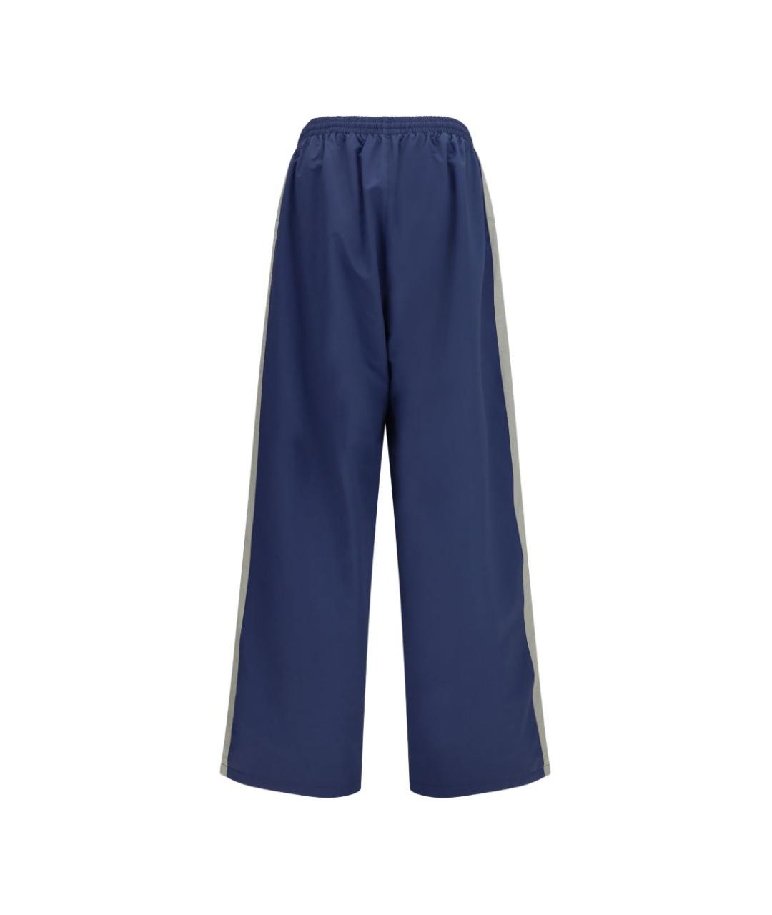 BALENCIAGA Синие полиэстеровые повседневные брюки, фото 3