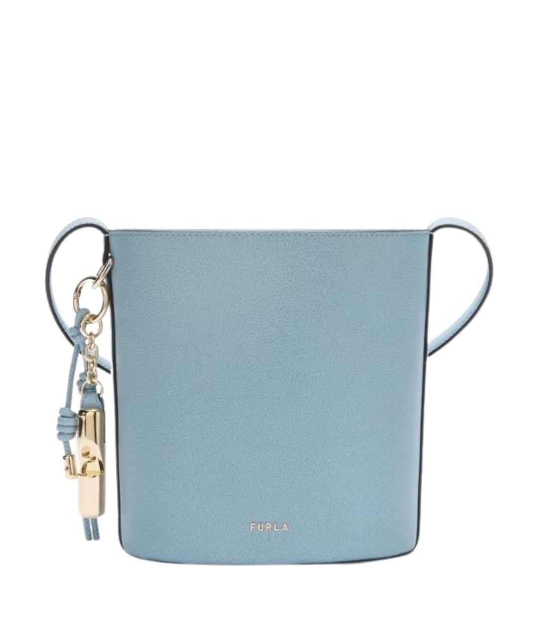 FURLA Голубая кожаная сумка через плечо, фото 1