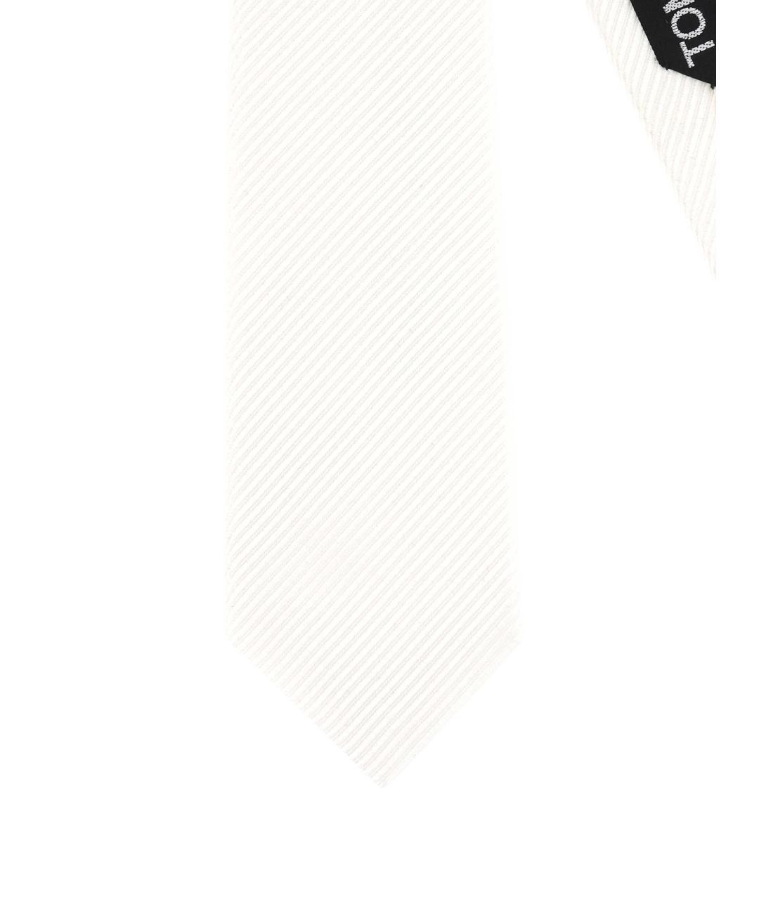 TOM FORD Белый шелковый галстук, фото 2