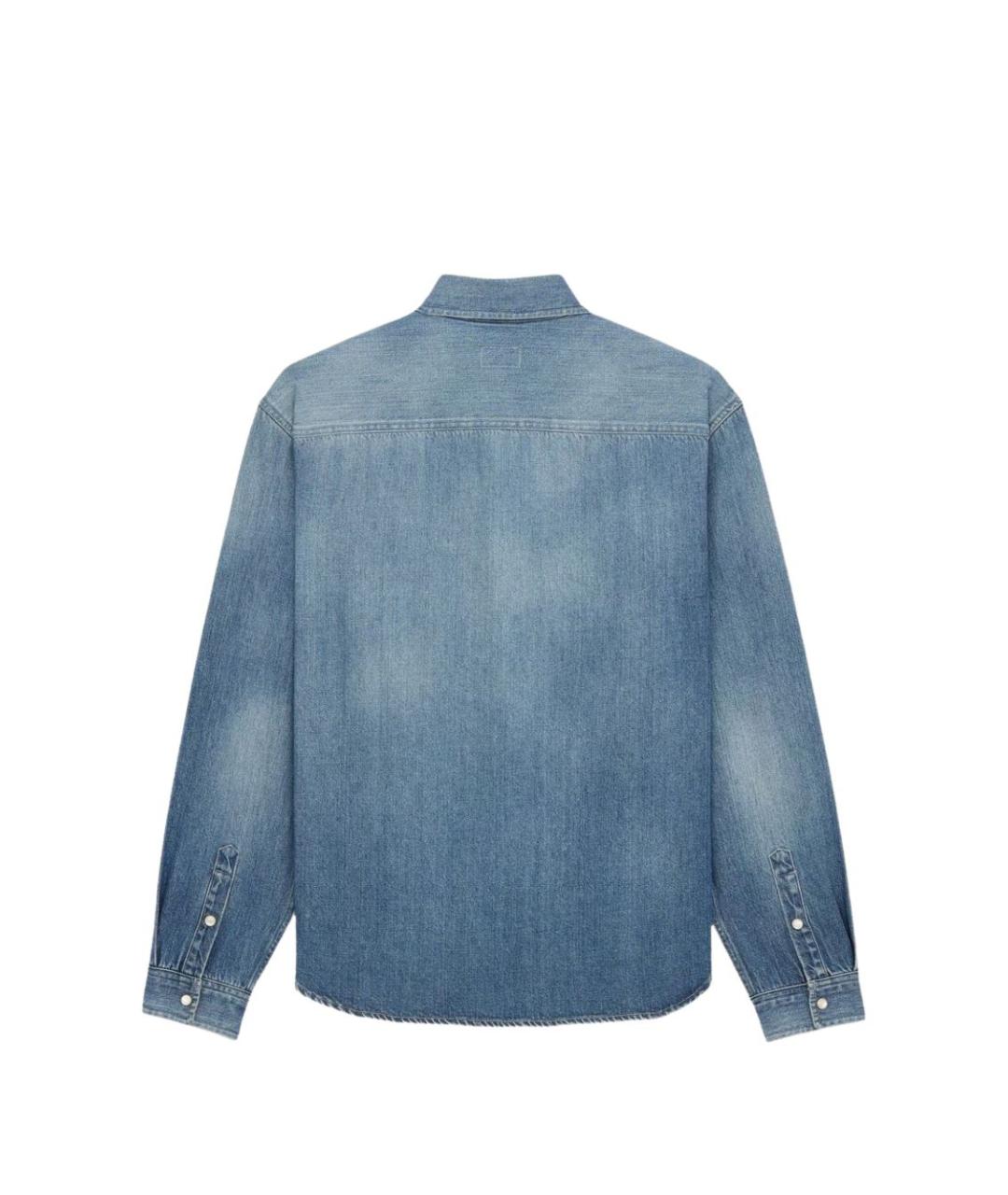 SAINT LAURENT Синяя хлопковая кэжуал рубашка, фото 3