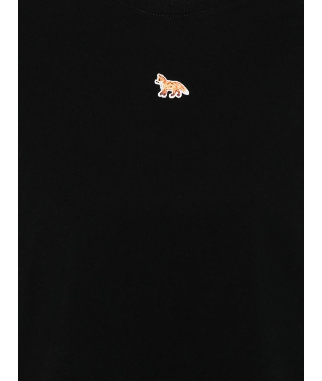 MAISON KITSUNE Черная хлопковая футболка, фото 2