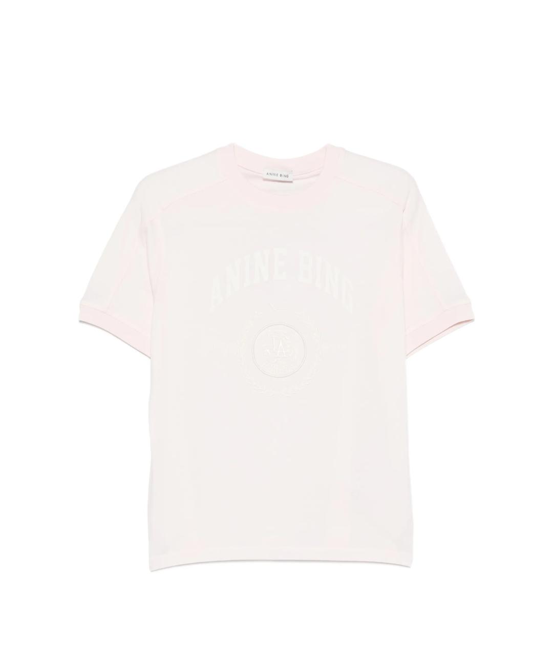 ANINE BING Розовая хлопковая футболка, фото 1