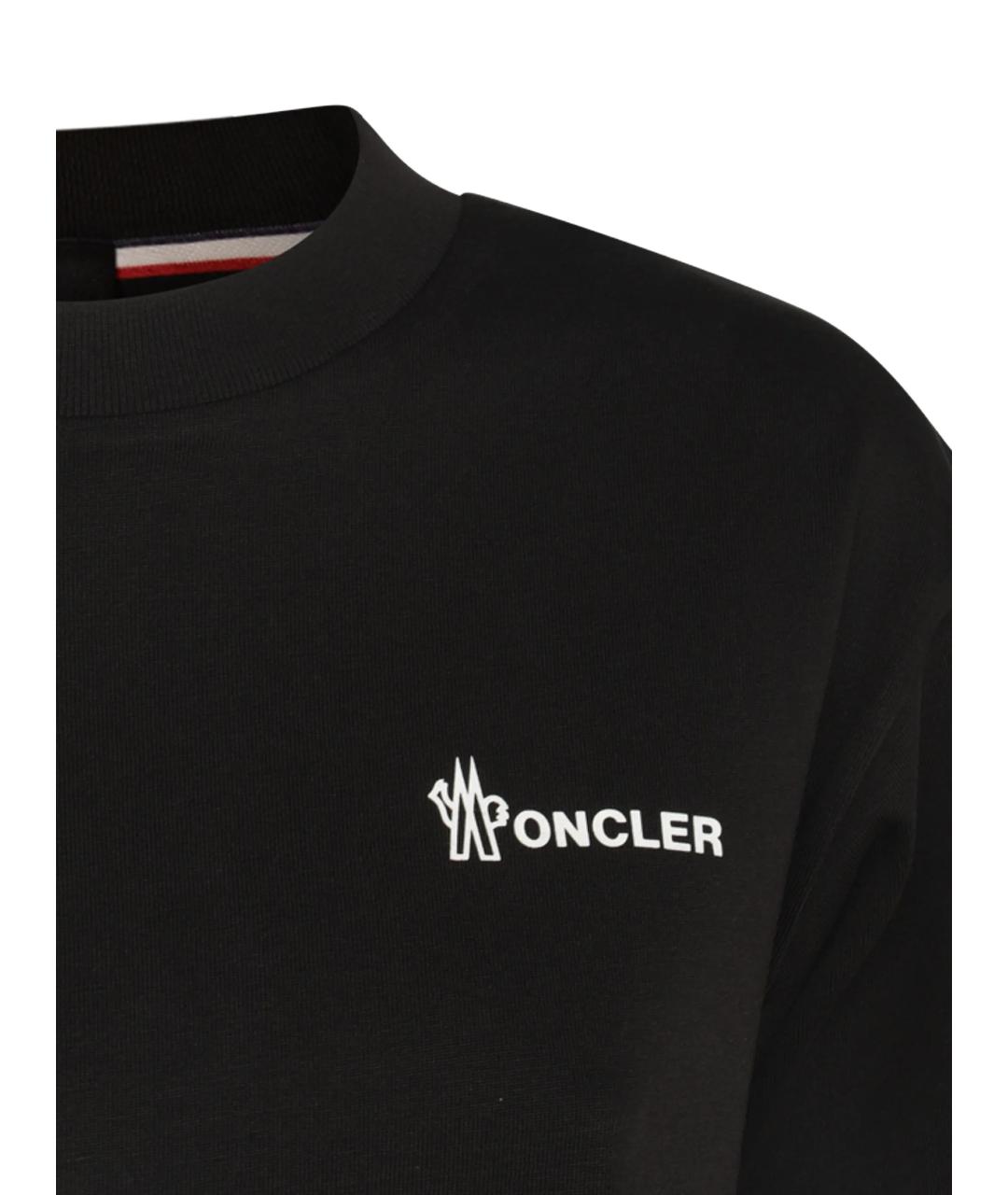 MONCLER GRENOBLE Черная хлопковая футболка, фото 2