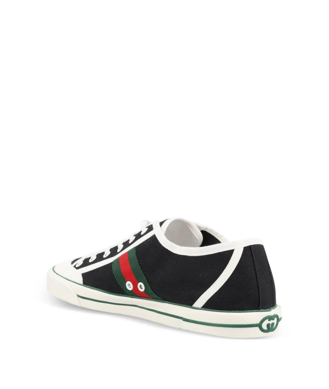 GUCCI Черные текстильные низкие кроссовки / кеды, фото 3