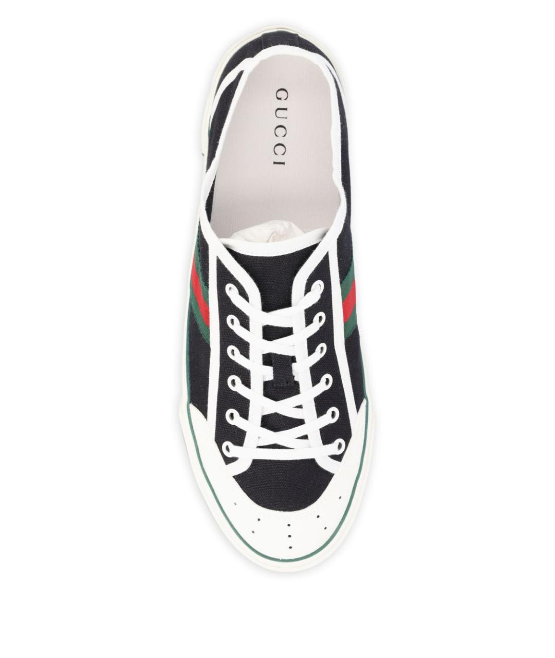 GUCCI Черные текстильные низкие кроссовки / кеды, фото 4