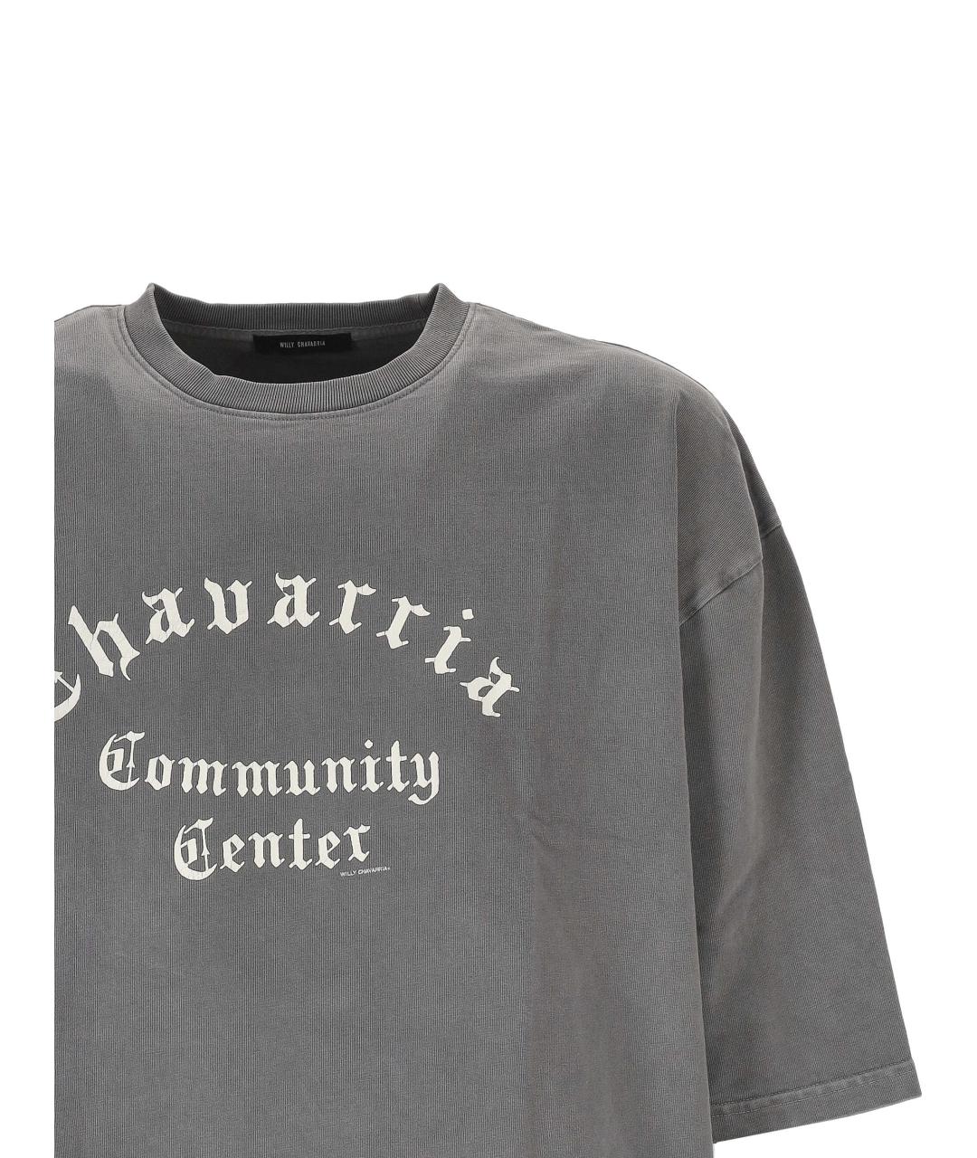 WILLY CHAVARRIA Серая хлопковая футболка, фото 2