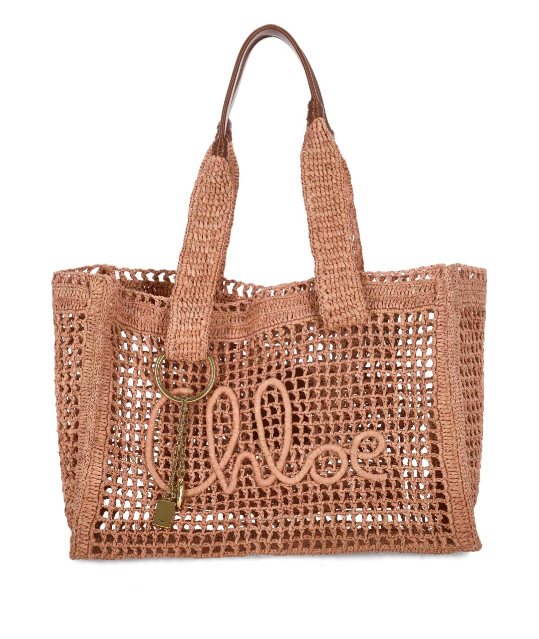 CHLOE Розовая пелетеная сумка тоут, фото 1