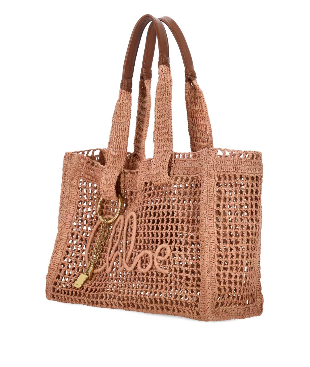 CHLOE Розовая пелетеная сумка тоут, фото 2