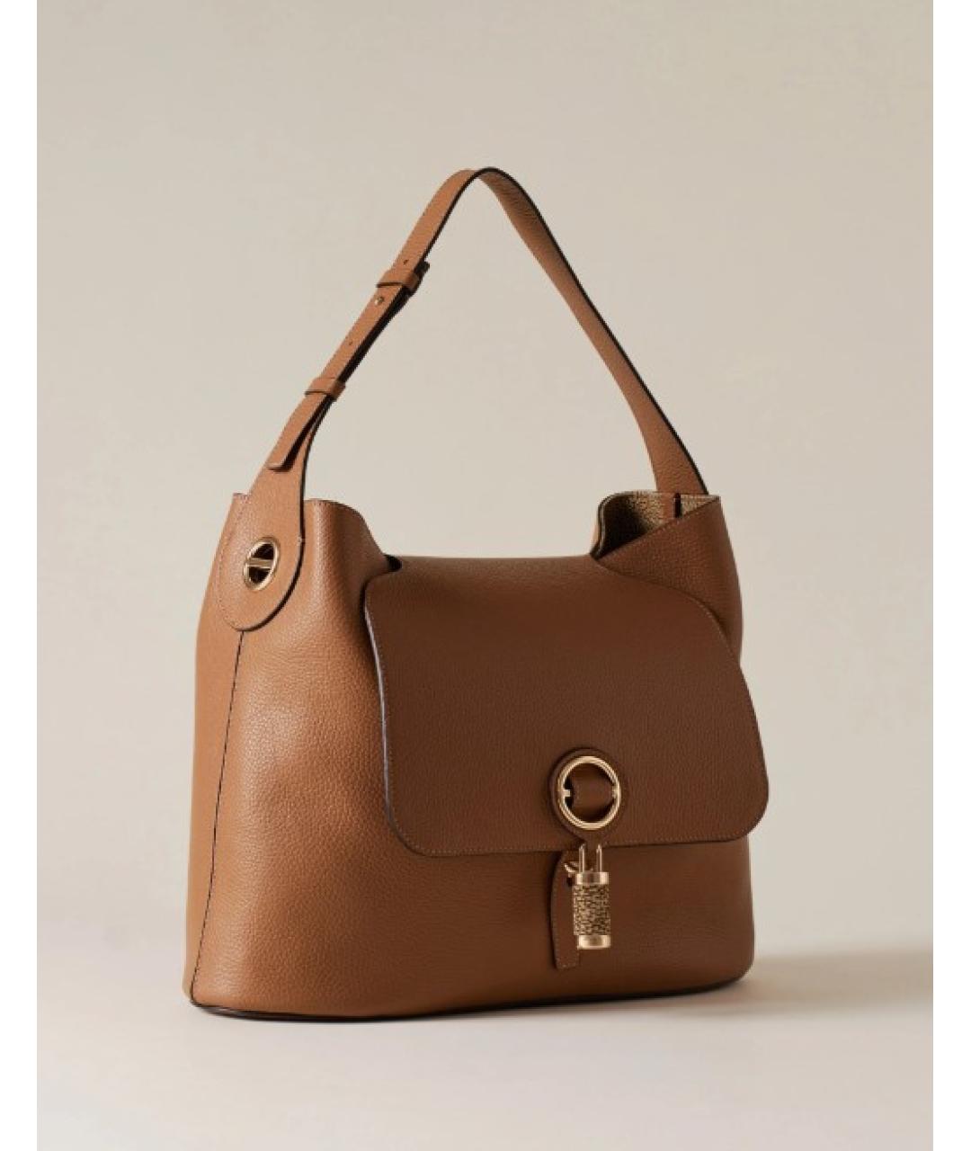 BORBONESE Коричневая кожаная сумка тоут, фото 2