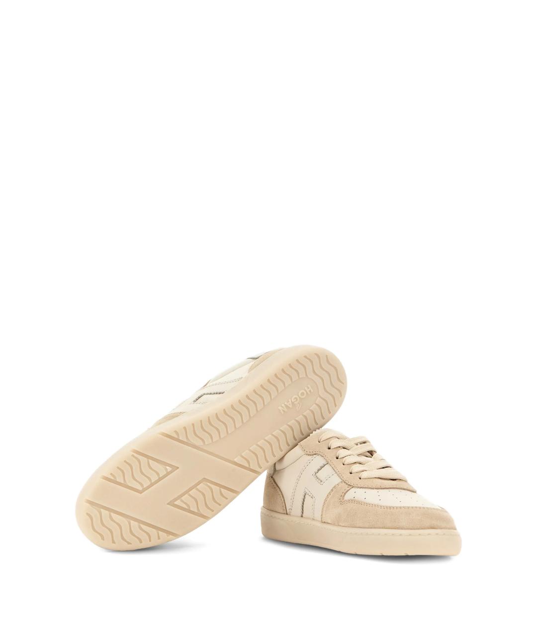 HOGAN Бежевые кожаные кеды, фото 4