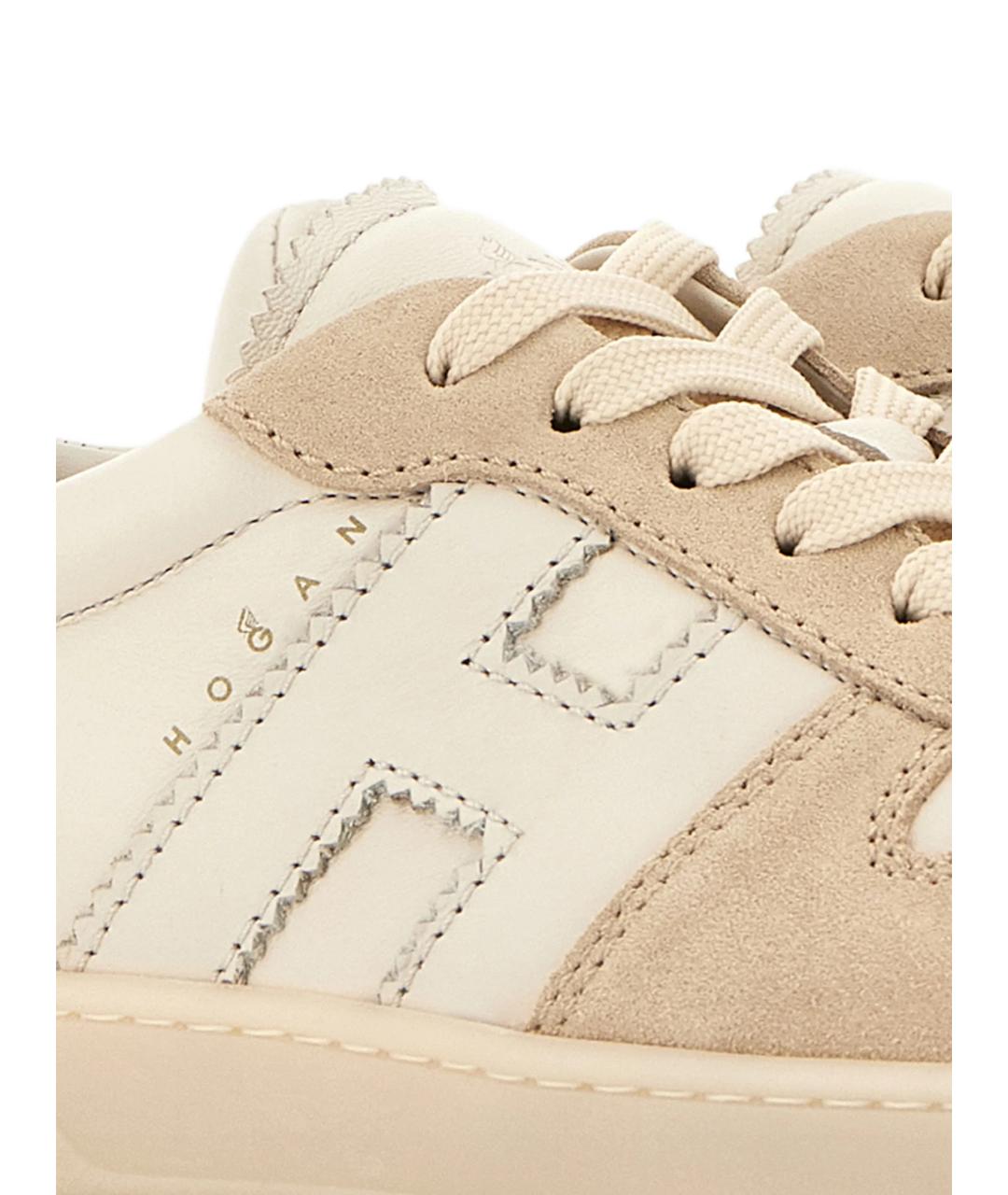 HOGAN Бежевые кожаные кеды, фото 2