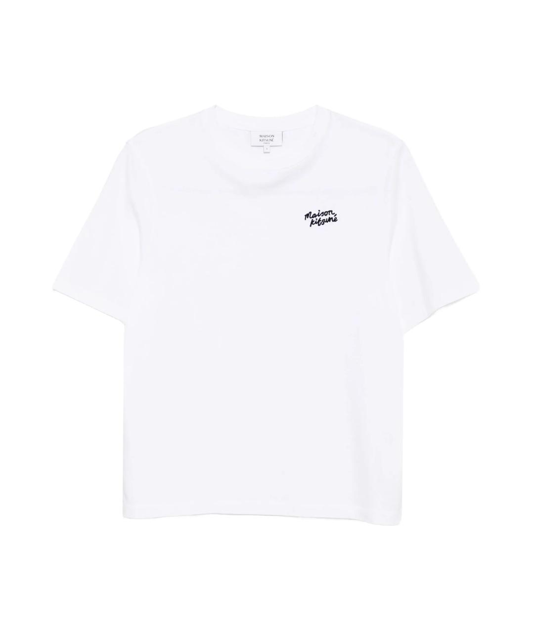 MAISON KITSUNE Белая хлопковая футболка, фото 1