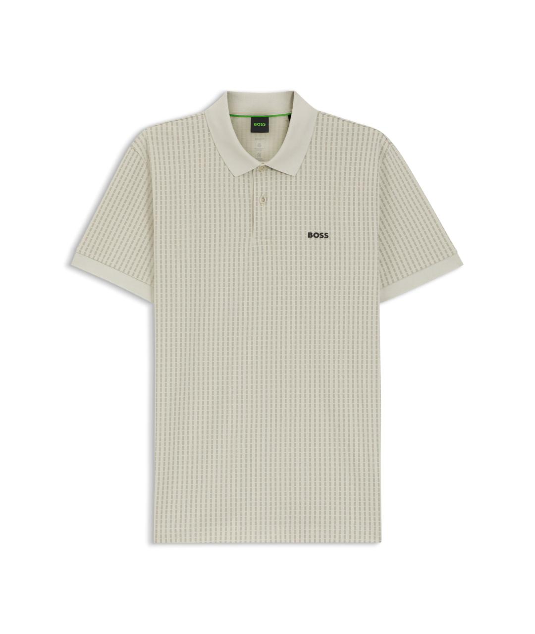 HUGO BOSS Бежевое хлопковое поло с коротким рукавом, фото 1
