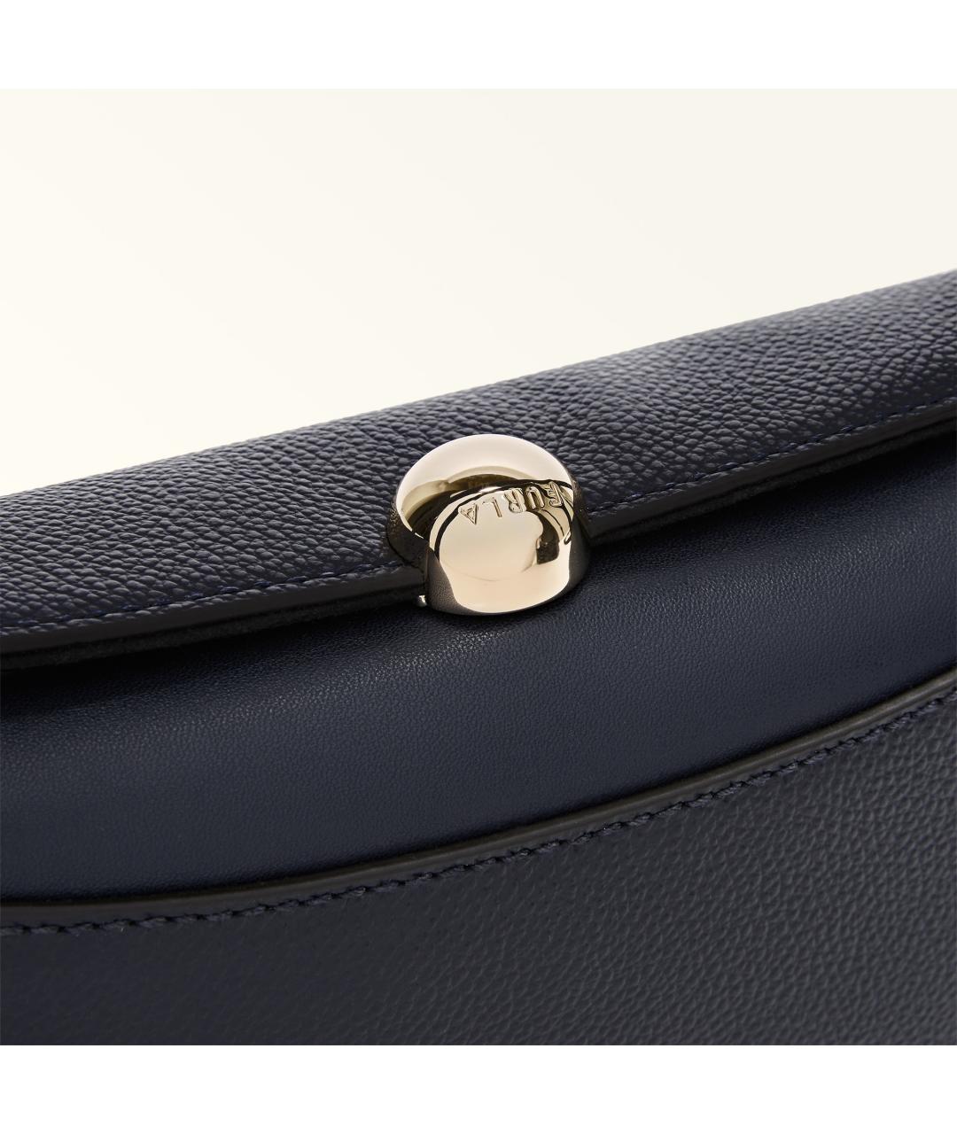 FURLA Синяя кожаная сумка с короткими ручками, фото 3