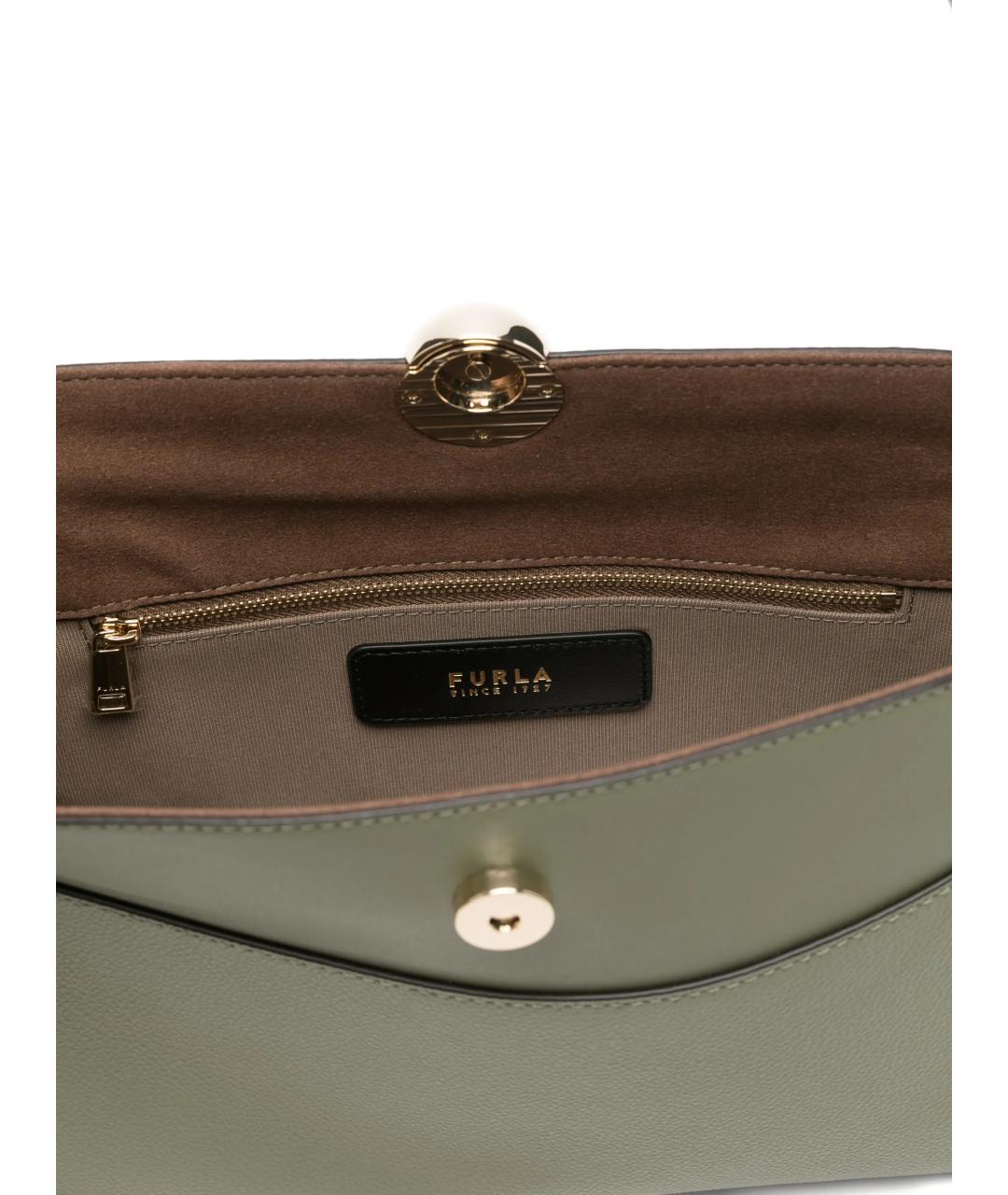 FURLA Зеленая кожаная сумка через плечо, фото 4