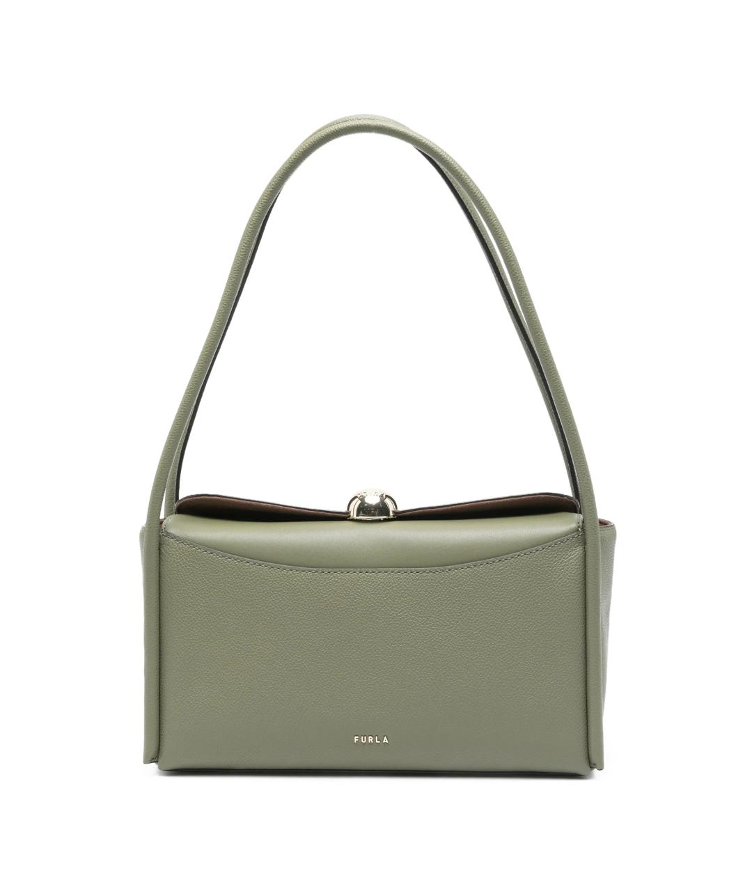 FURLA Зеленая кожаная сумка через плечо, фото 1