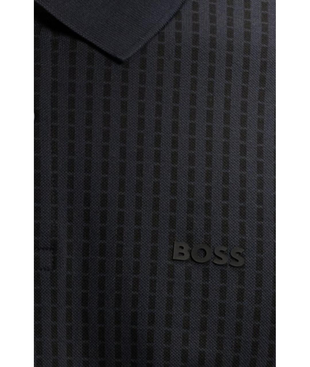 HUGO BOSS Черное хлопковое поло с коротким рукавом, фото 2