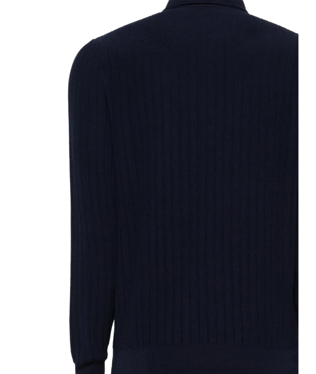 LARDINI Черное хлопковое поло с длинным рукавом, фото 3