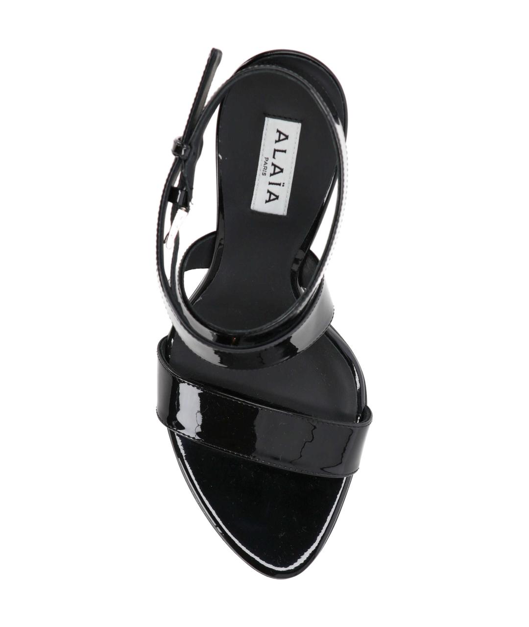 ALAIA Черные кожаные босоножки, фото 4
