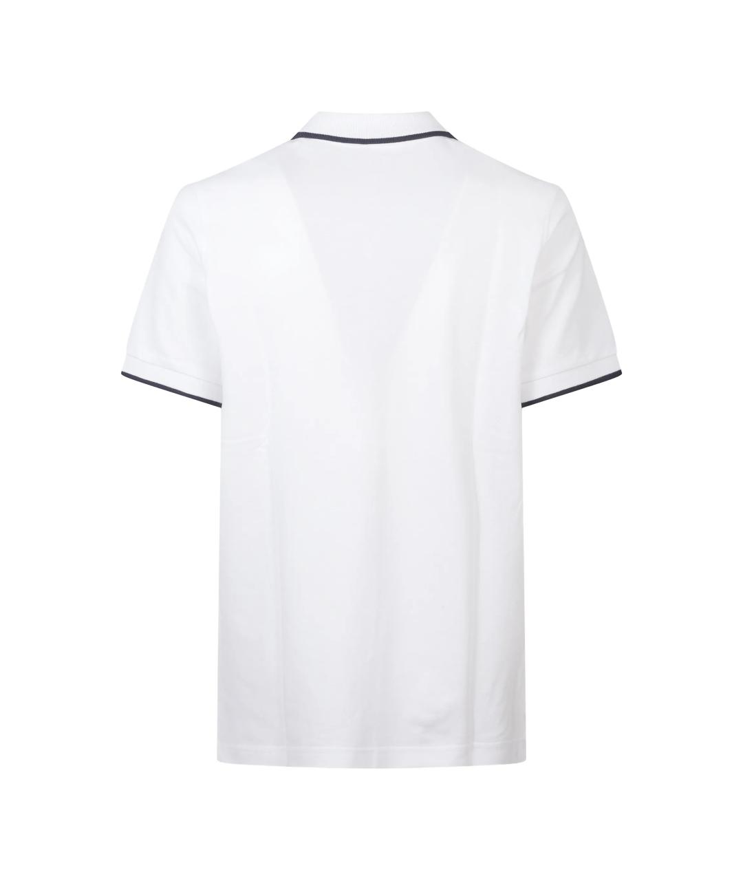 FAY Белое хлопковое поло с коротким рукавом, фото 3