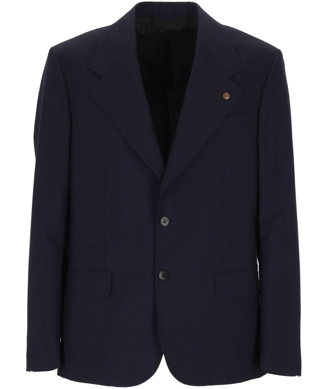 VERSACE Темно-синий шерстяной пиджак, фото 1