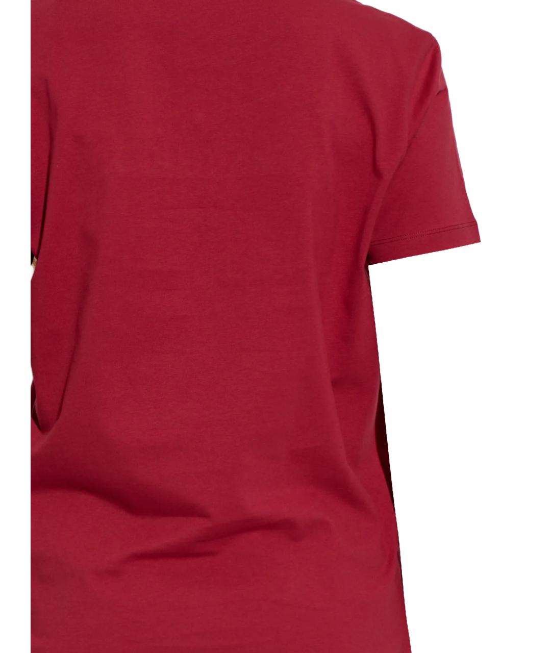 MONCLER Красная хлопковая футболка, фото 3