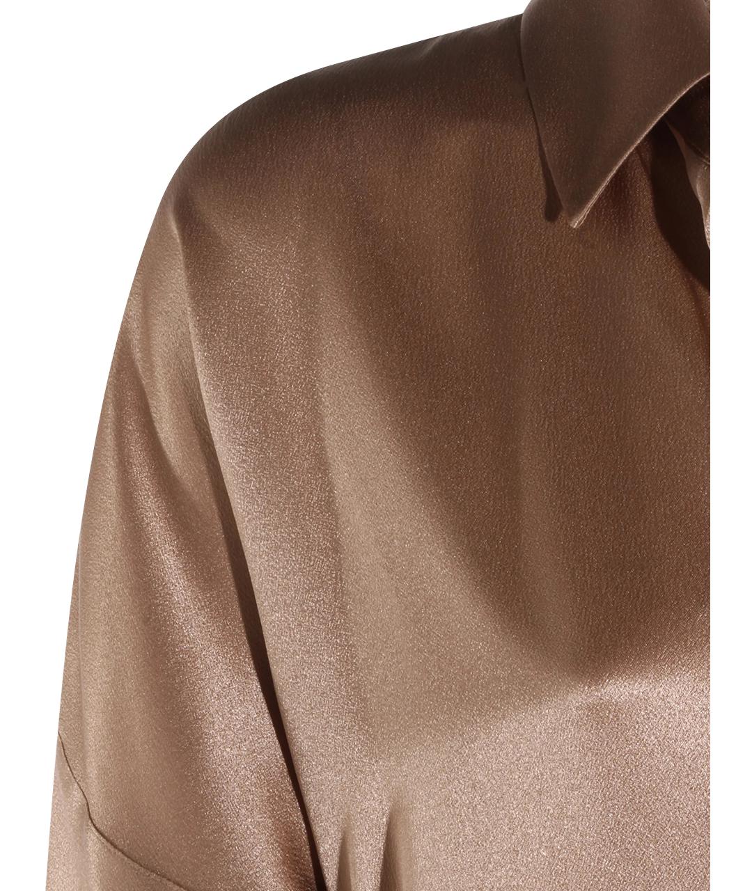 ANTONELLI FIRENZE Коричневое шелковое повседневное платье, фото 2
