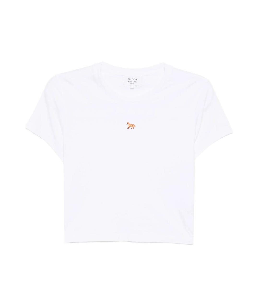 MAISON KITSUNE Белая хлопковая футболка, фото 1